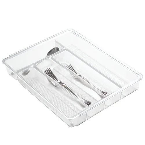 Cutlery Drawer Organizer, Spoon Fork Holder, Acrylic Storage Tray, Makeup Organizer Organizer, Transparent Stationary Tray Cutlery Drawer Organizer, Spoon Fork Holder, Acrylic Storage Tray, Makeup Organizer Organizer, Transparent Stationary Tray